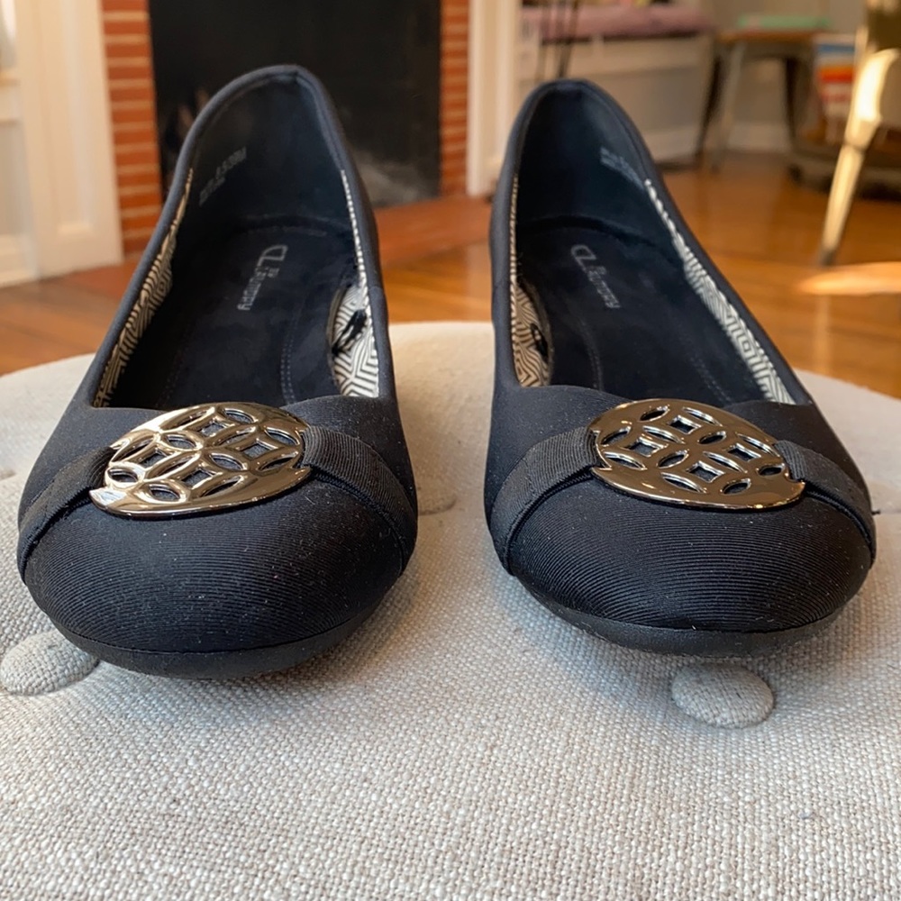 Chinese Laundry Bail 1.5" Wedge Black Slip On Flats Ballerina 8.5M - Picture 3 of 13